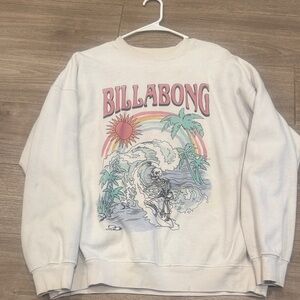 Billabong White Graphic Crewneck Sweater